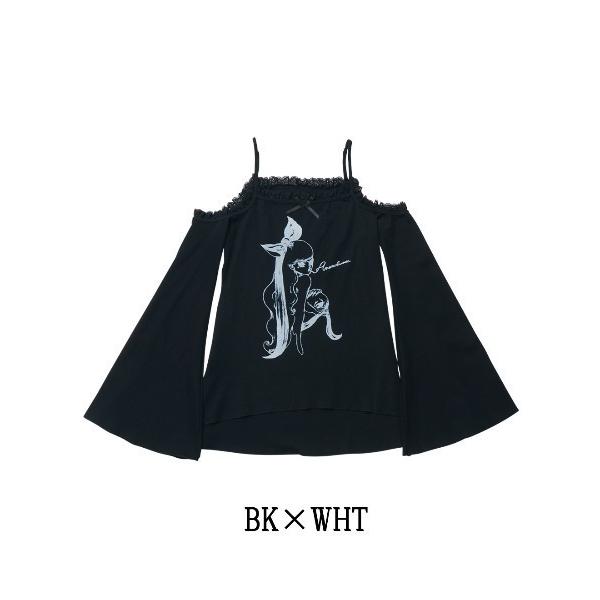 tシャツ ERICO collaboration illustration flare sleeve...