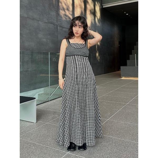 ワンピース CHERISH CHECK PINTUCK OP