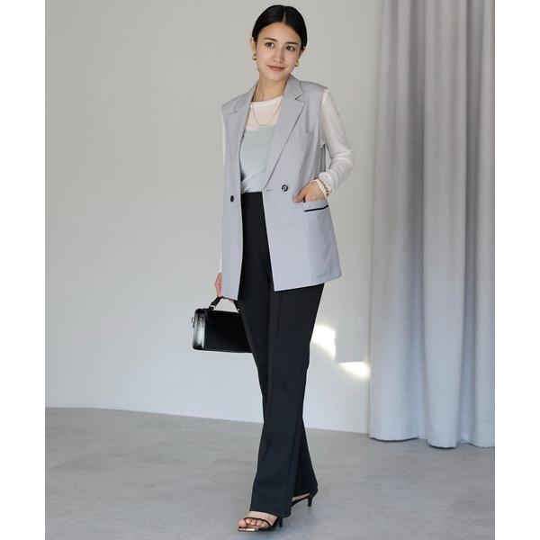 ベスト ジレ 多サイズ対応 裏地無し多機能テーラードジレ レディース