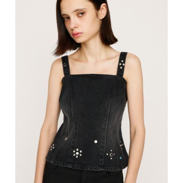 キャミソール STUDS DENIM BUSTIER-E スタッズ デニム ビスチェ イー 秋服