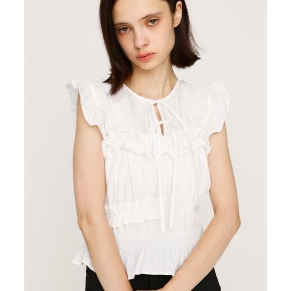 ブラウス シャツ FRILL 2WAY RIBBON BL フリル 2ウェイ リボン ブラウス 夏服...