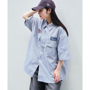 シャツ 半袖 WEGO/オックスフォードワッペンシャツ メンズ レディース