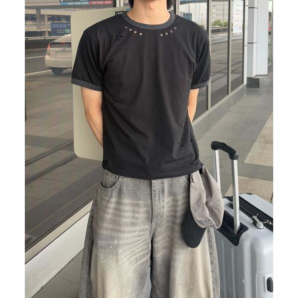 tシャツ 「EPNK」Eyelet damage ringer Tee / アイレットダメージリンガ...