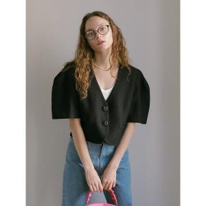 「CHAROL」 ノーカラージャケット M ブラック レディース