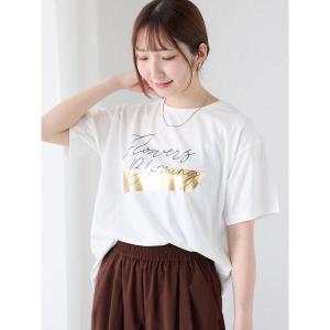 tシャツ 「接触冷感」箔BIGロゴTシャツ レディース