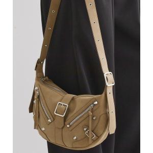 ショルダーバッグ 「FANCYシリーズ」スタッズクレセントショルダーバッグ メンズ レディース