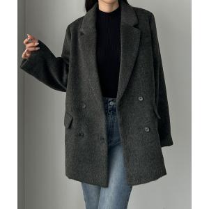 コート アウター シャギーテーラードジャケットコート レディース