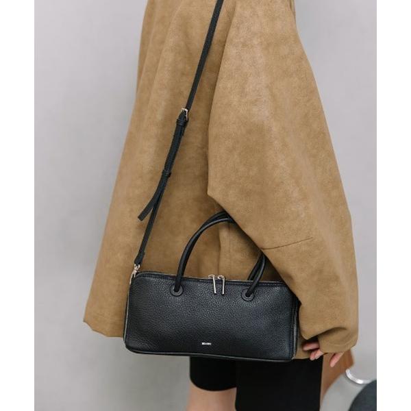 ボストンバッグ 「BEAURE」2way カウレザー ワイドボストンバッグ ショルダー付 横長 B-...