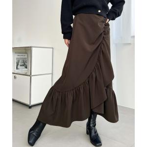 スカート アシンメトリーヘムギャザースカート