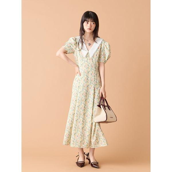 ワンピース ヴィンテージカラーデザインワンピース