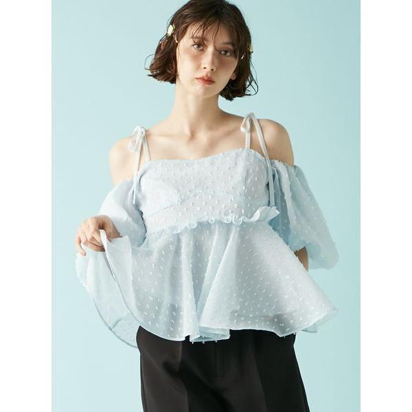 ブラウス シャツ 3wayジャガードペプラムビスチェ レディース