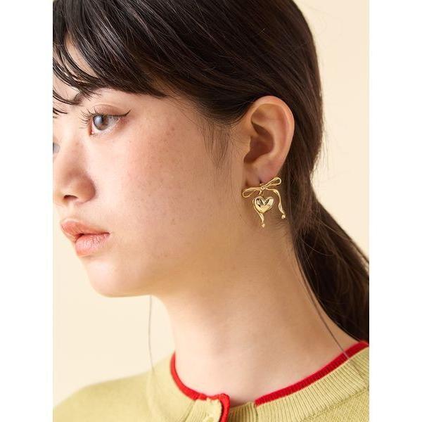 ピアス ハートリボンピアス レディース