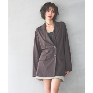 ジャケット テーラードジャケット ポンチダブルテーラードジャケット レディース