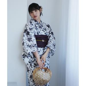 utatane 浴衣 浴衣3点セット 綿麻 紺色の麻の葉と鞠 レディース