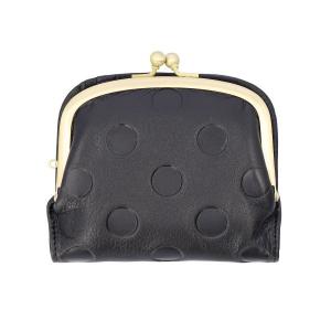 財布 un signet アンシグネ 55212 ドット柄がま口折財布 レディース メンズ