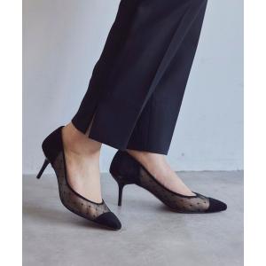 パンプス ポインテッドチュールパンプス