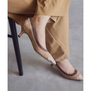 パンプス ポインテッドコンビネーションパンプス