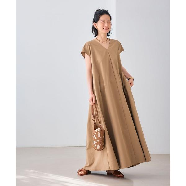 ワンピース 「UV/吸水速乾」エブ楽 Vネックフレンチスリーブワンピース「CROSS FUNCTIO...