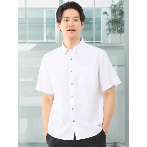 シャツ 「綿100%」m.f.エディトリアル メンズ ドビー ボタンダウン半袖シャツ メンズ