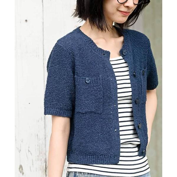 カーディガン ダブルポケットサマーニットカーディガン レディース