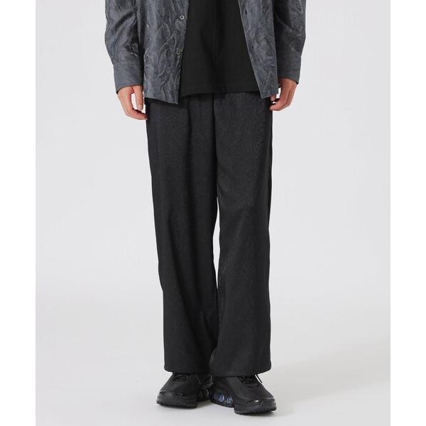 パンツ ペイズリーサテンジャカードワイドイージー メンズ