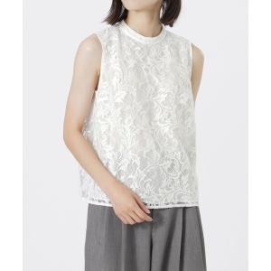 ブラウス シャツ ノースリーブレースブラウス レディース