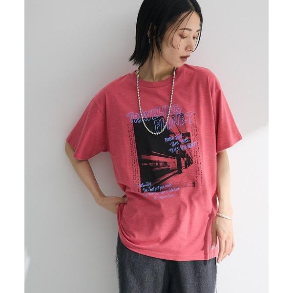 tシャツ ・DOUBLE FLAGS フォトプリントTEE レディース