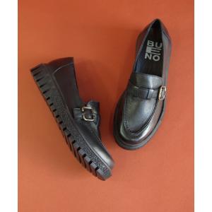 ローファー BUENO （ブエノ） / 本革 ストラップローファー D0701 ボリュームソール 厚底 レディース