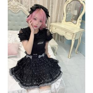 スカート ハートドット千鳥ティアードスカパン