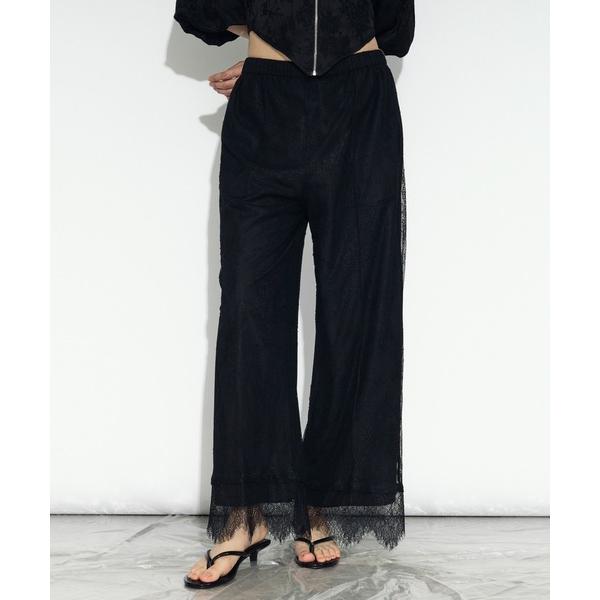 スラックス パンツ scallop lace イージーパンツ/setup対応 レディース