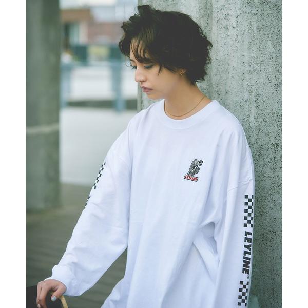 tシャツ 「Leyline」Skull checker l/s tee メンズ レディース