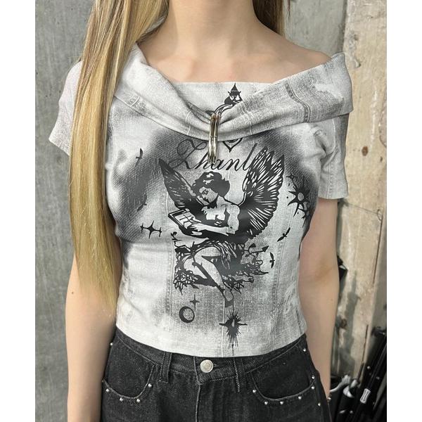 tシャツ ANGELオフショルＴ レディース