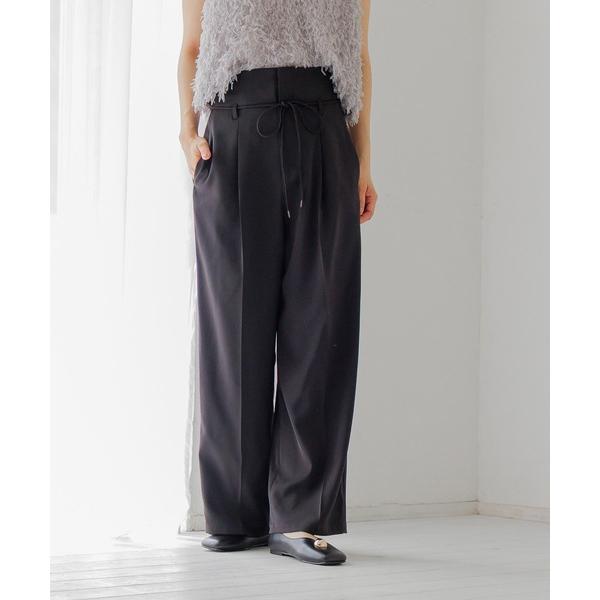パンツ リボンベルトタックパンツ2　583286 レディース