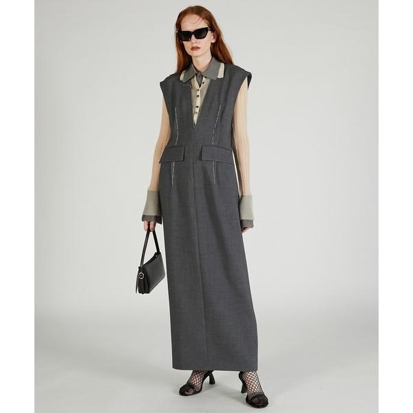 ワンピース ハンドステッチディープVドレス / Hand-stitched Deep V-neck ...