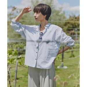 ストライプシャツブラウス レディース