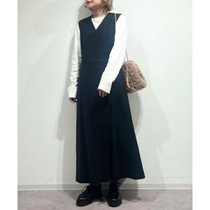 ワンピース  Ｔ／ＴＡツイルラップ風ノースリーブワンピース