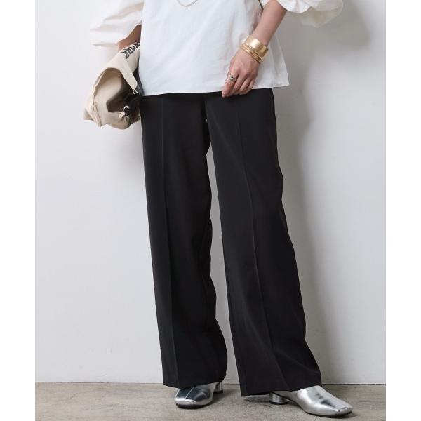 ワイドパンツ スラックス パンツ ストレートワイドパンツ「大きいサイズ有」シックスタイル レディース