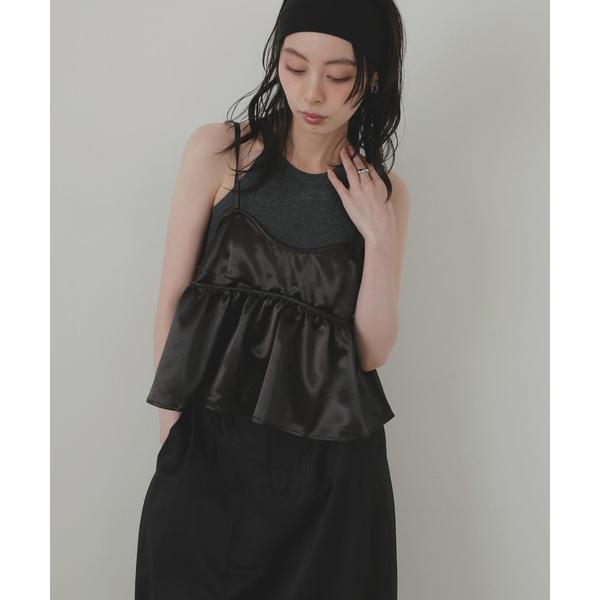 キャミソール サテンキャミビスチェ