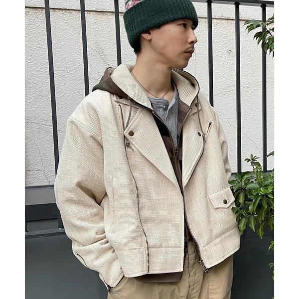 ジャケット テーラードジャケット ツイードライクライダースジャケット/セットアップ着用可 メンズ レ...