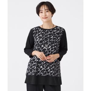 tシャツ 「接触冷感」「UV対策」「マシンウォッシャブル」カモフラパンサーチュニックカットソー レディース