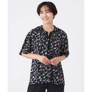 tシャツ 「接触冷感」「UV対策」「マシンウォッシャブル」カモフラパンサーギャザープルオーバー レディース