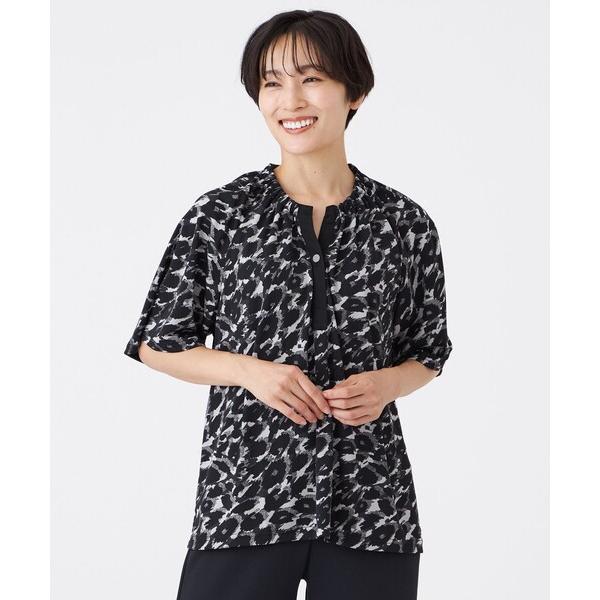 tシャツ 「接触冷感」「UV対策」「マシンウォッシャブル」カモフラパンサーギャザープルオーバー レデ...