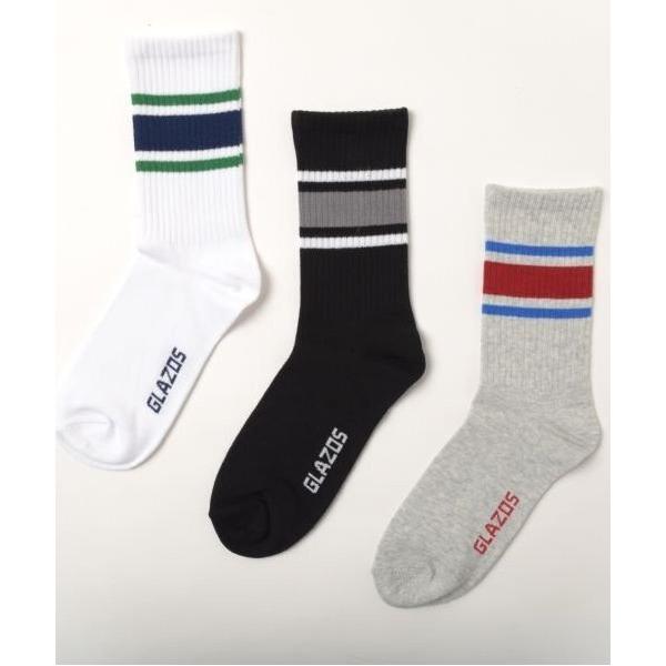 靴下 「大人向けサイズあり」クルー丈ラインソックス３足セット キッズ 子供 男の子