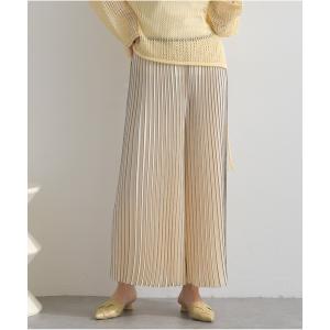 パンツ ストライププリーツワイドパンツ レディース