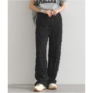 パンツ ブロッククロシェニットパンツ レディース