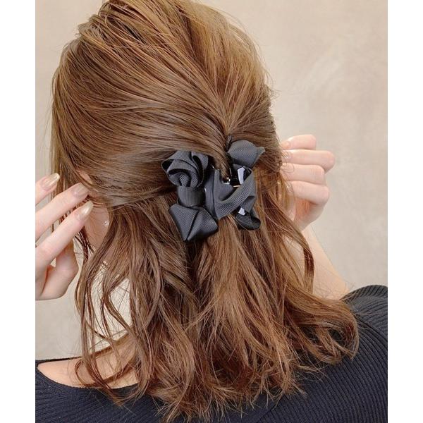ヘアクリップ グログランリボンミニバンスクリップ