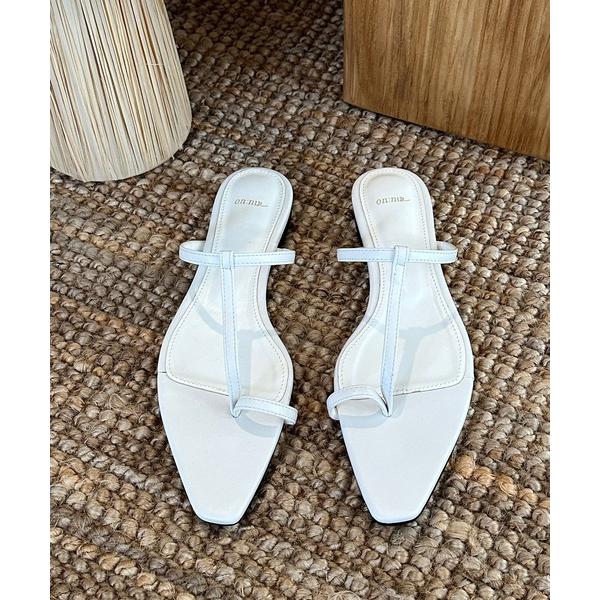 サンダル 「on:nue」「3色展開/5サイズ展開」 細ストラップフラットサンダル レディース