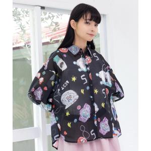 ScoLar（スカラー） ブルゾン アウター ポップ柄裏起毛 裏毛×フライス