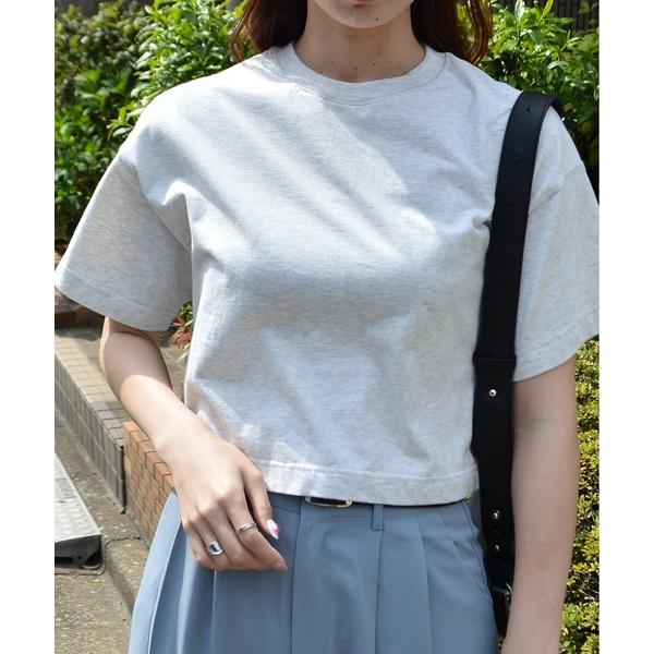 tシャツ 「spiritoso」コットン無地ベーシック半袖ショート丈Tシャツ レディース