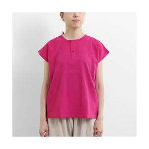 ヘンリーネック tシャツ 半袖 ヘンリーネックフレンチトップス /ヂェン先生の日常着 レディース